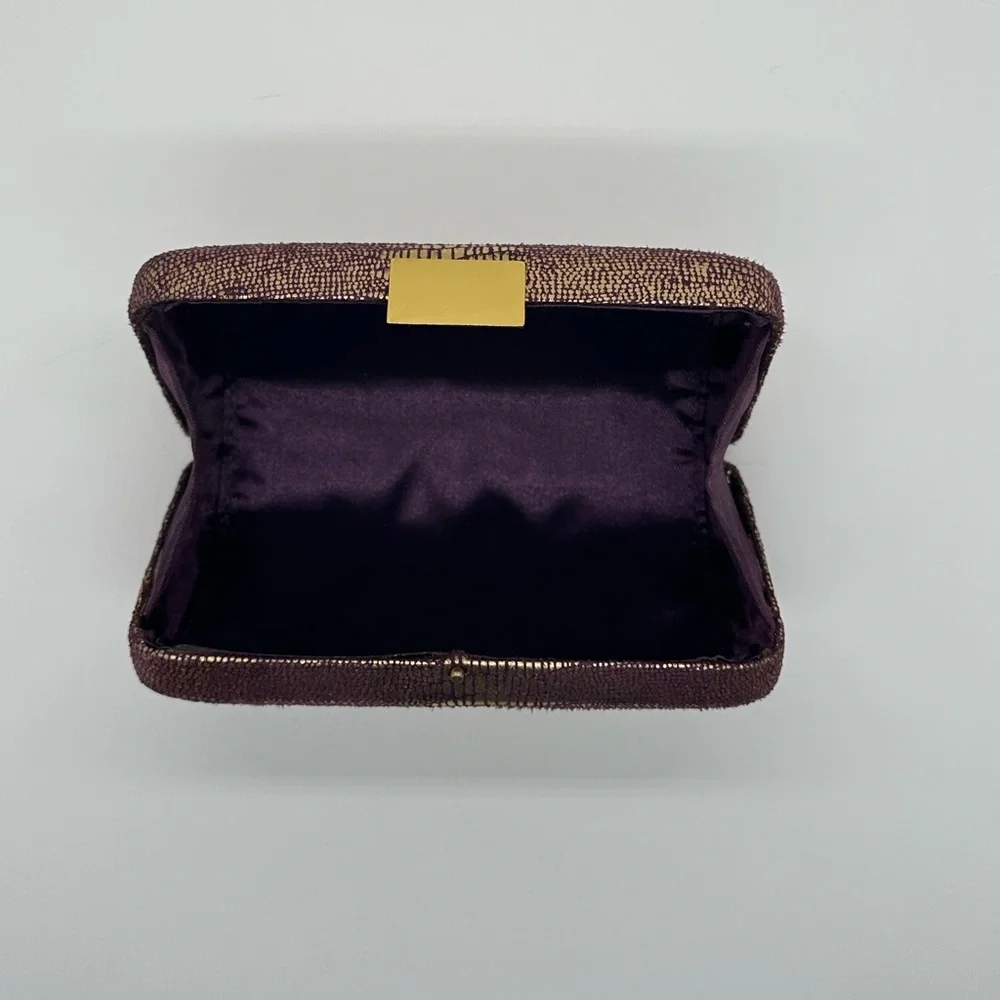 TARTE Hard Clutch Bag Gold and Deep Purple - Picture 4 of 8